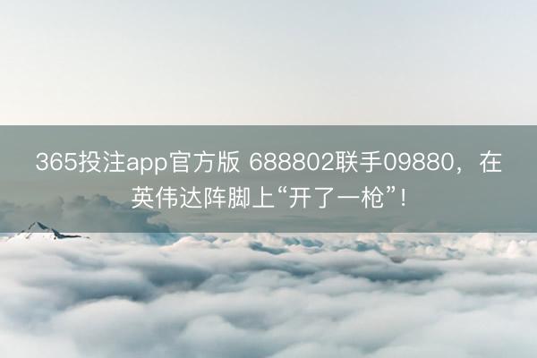 365投注app官方版 688802联手09880,在英伟达阵脚上“开了一枪”!